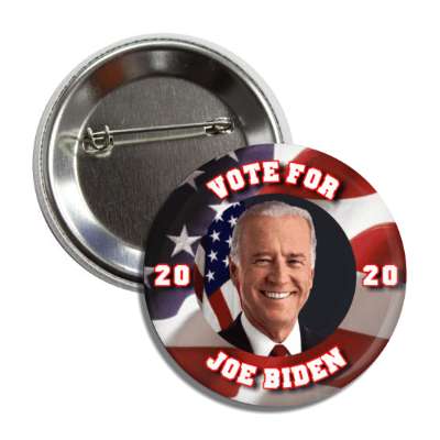 vote for joe biden face flags button