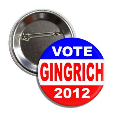 vote gingritch 2012 red white blue classic button