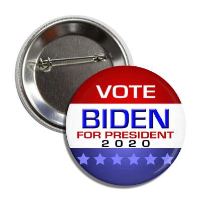 vote joe biden president 2020 modern red white blue button