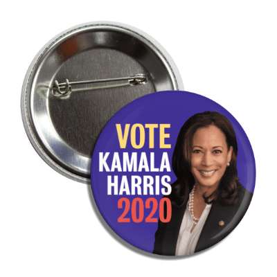vote kamala harris 2020 blue face button
