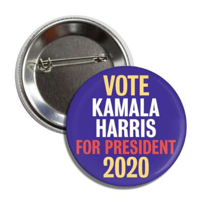 vote kamala harris for president 2020 blue yellow white red button