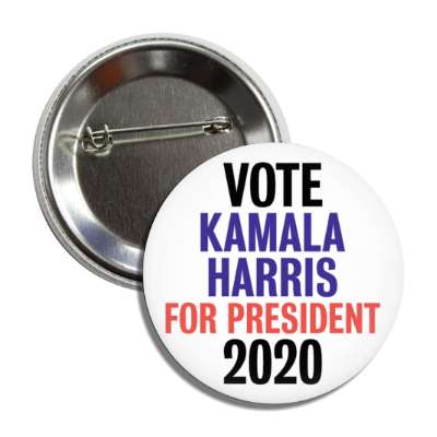 vote kamala harris for president 2020 white button