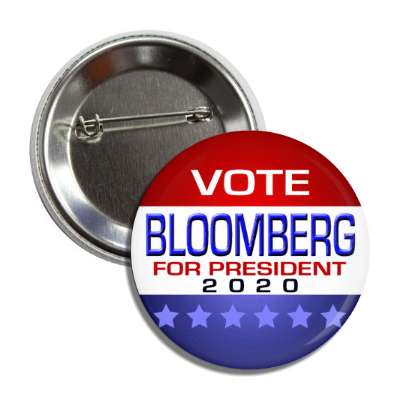 vote michael bloomberg president 2020 modern red white blue button