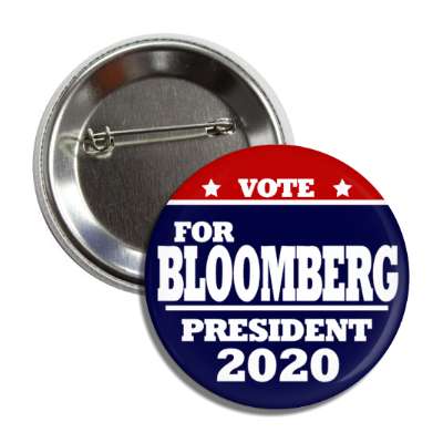 vote michael bloomberg president 2020 red top dark blue bottom button