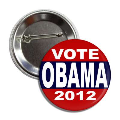 vote obama 2012 dark red blue stripe button