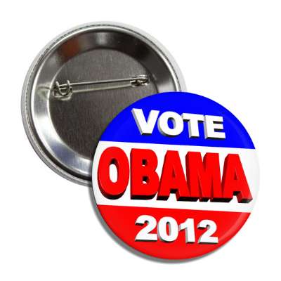 vote obama 2012 red white blue button