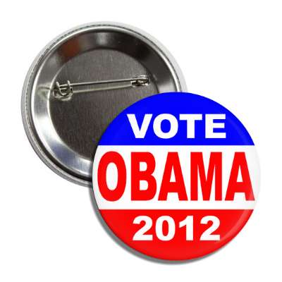 vote obama 2012 red white blue2 button