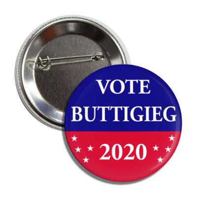 vote pete buttigieg president 2020 red blue stars button
