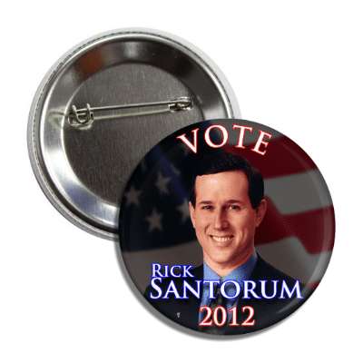 vote rick santorum 2012 button