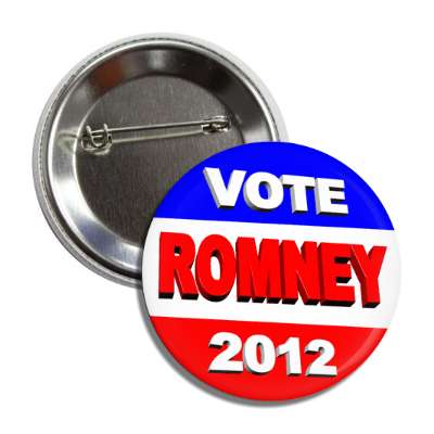 vote romney 2012 red white blue button