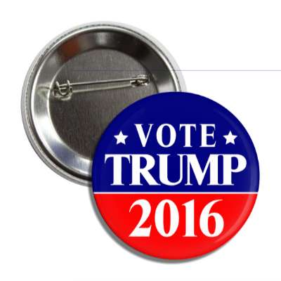 vote trump 2016 red white line button