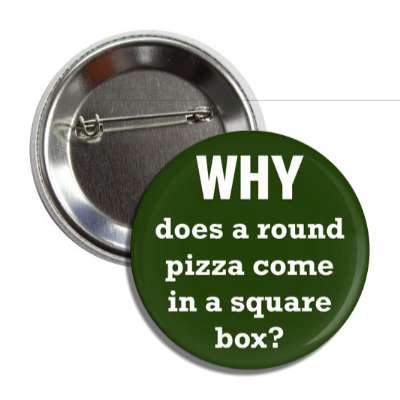 why does a round pizza come in a square box button