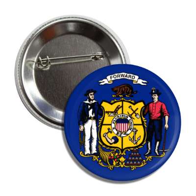 wisconsin state flag usa button