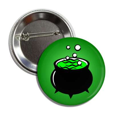 witch cauldron dark green button