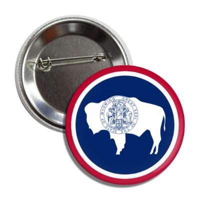 wyoming state flag usa button