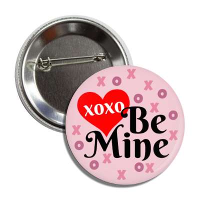 xoxo be mine pink button