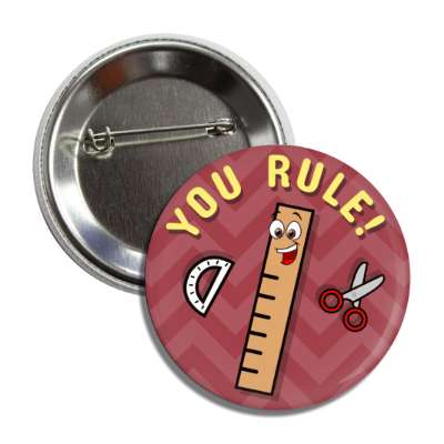 you rule smile face ruler scissors protractor button