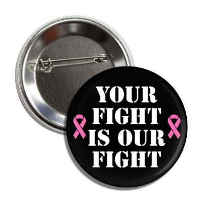 your fight is our fight black breast cancer button