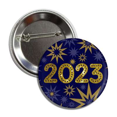 2023 new years bursts blue button