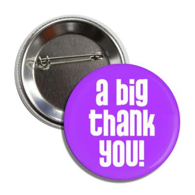 a big thank you stylish modern purple button