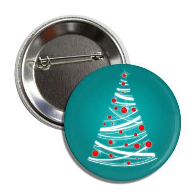 abstract lines christmas tree bulb ornaments teal button