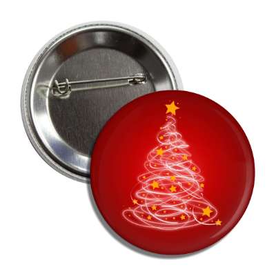abstract scribble christmas tree stars red button