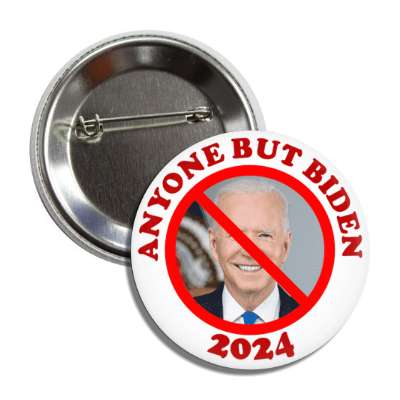 anyone but biden 2024 red slash over face button