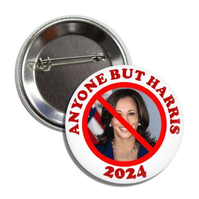 anyone but harris 2024 red slash over face button