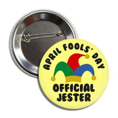 april fools day official jester hat button