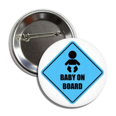 baby on board sign blue button