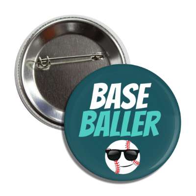base baller ball wearing sunglasses button