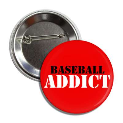 baseball addict stencil button