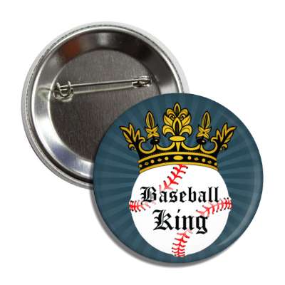 baseball king crown button