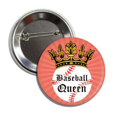 baseball queen crown button