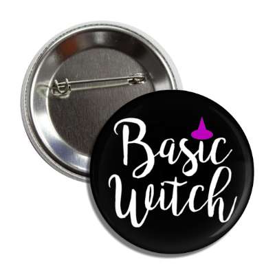 basic witch purple hat button