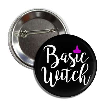 basic witch purple hat button