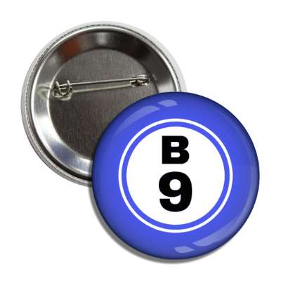 bingo ball lucky number b 9 blue button