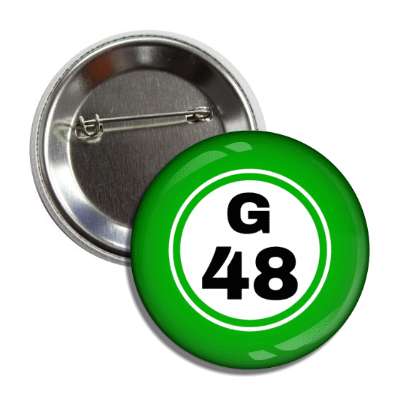 bingo ball lucky number g 48 green button