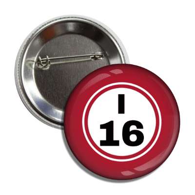 bingo ball lucky number i 16 red button