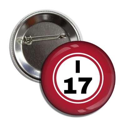 bingo ball lucky number i 17 red button