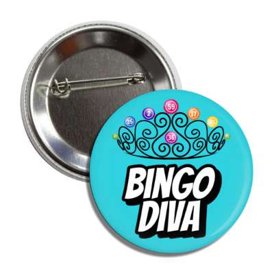 bingo diva tiara with bingo balls button