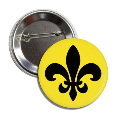 black fleur de lis gold button