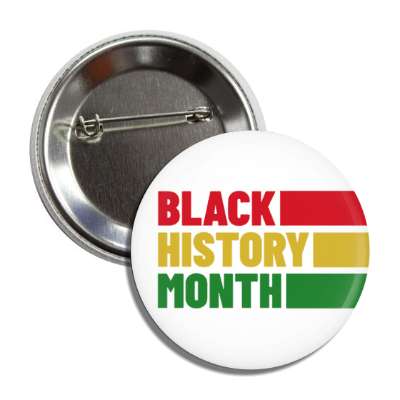 black history month african stripes white button