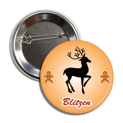 blitzen santas reindeer gingerbread man cookies button