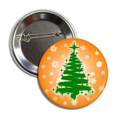 brushed zigzag christmas tree snowflakes orange button