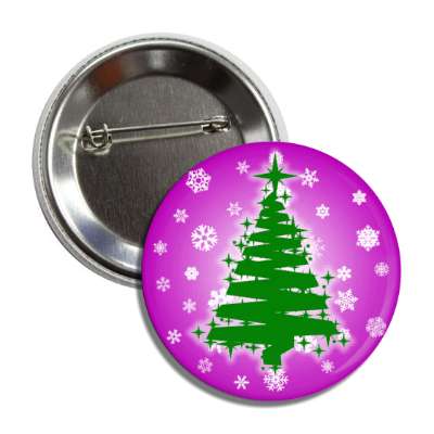 brushed zigzag christmas tree snowflakes purple button