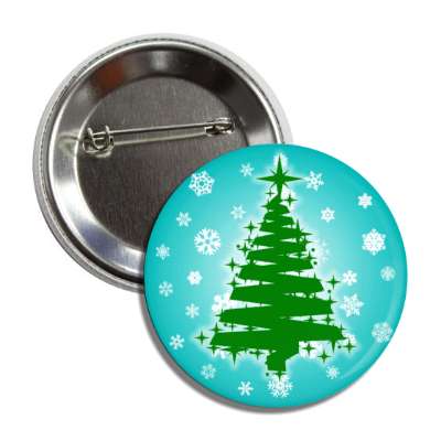 brushed zigzag christmas tree snowflakes teal button