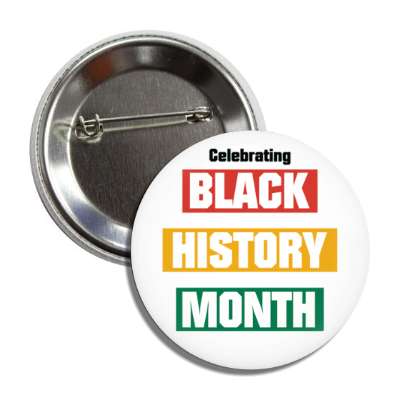celebrating black history month three strips african colors white button
