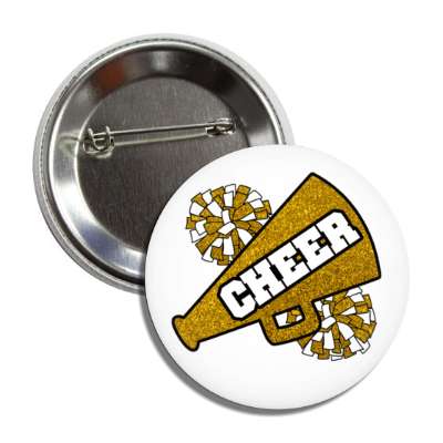 cheer bullhorn pom poms cheerleader megaphone white button