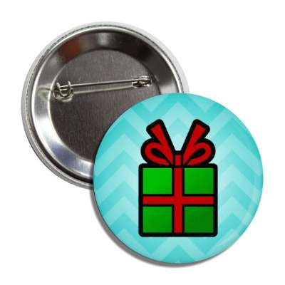 christmas gift chevron teal button